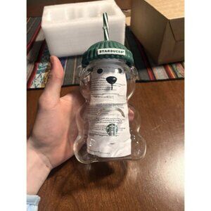 BRAND NEW Starbucks Bearista Bear Glass Cold Cup